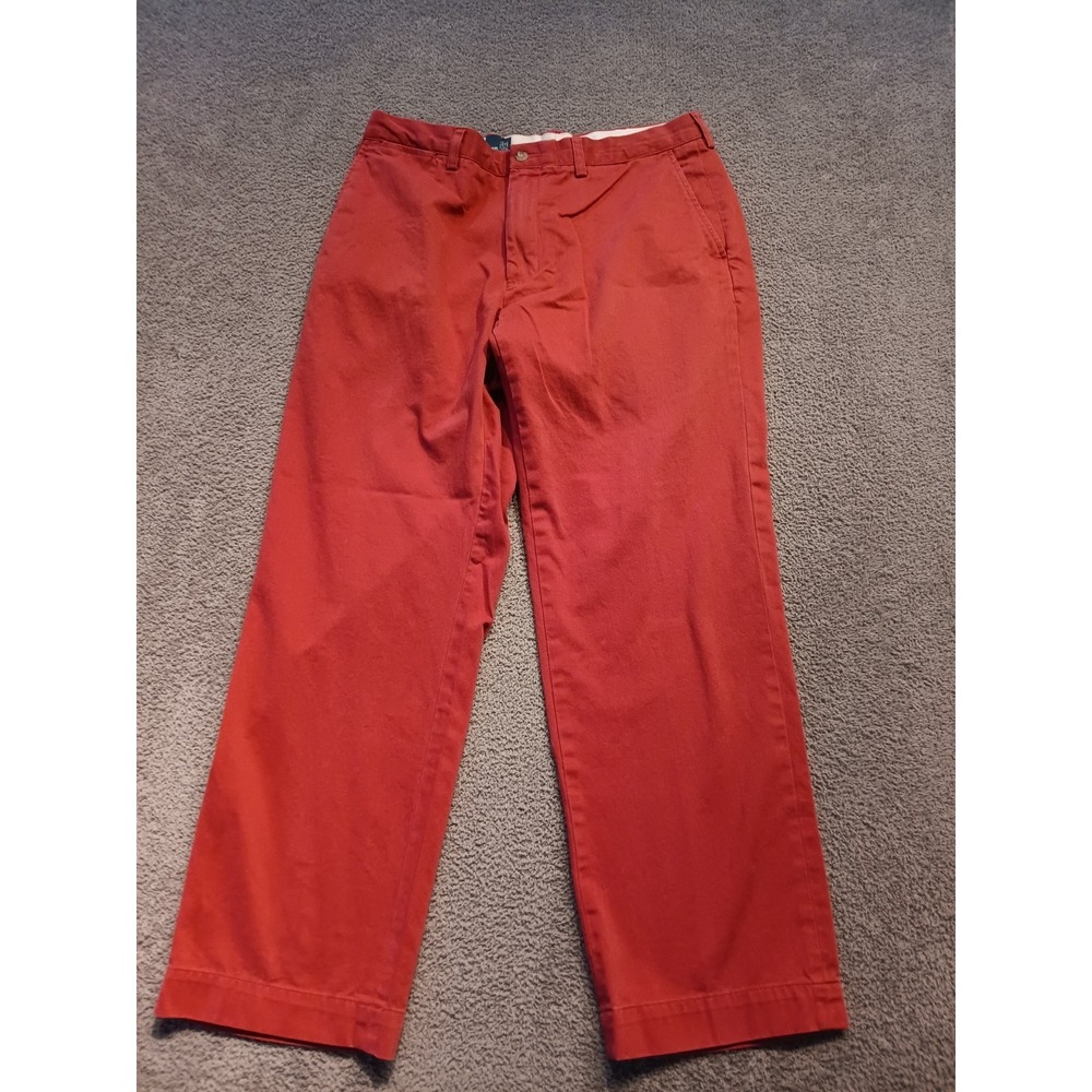 Polo Ralph Lauren Preston Pants Men's 36x30 Red 100% Cotton Classic Relaxed Fit